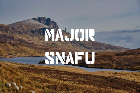 Major Snafu: A Bold Display Font with a Sliced Edge